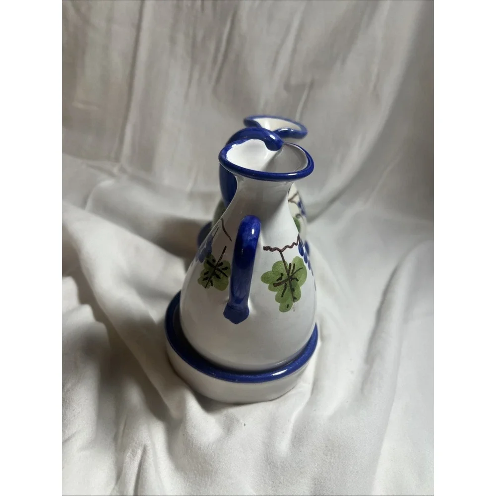 Hand Painted Italian Ceramic Oil & Vinegar‎ Cruet Set Ceramiche Giovanni Vietri